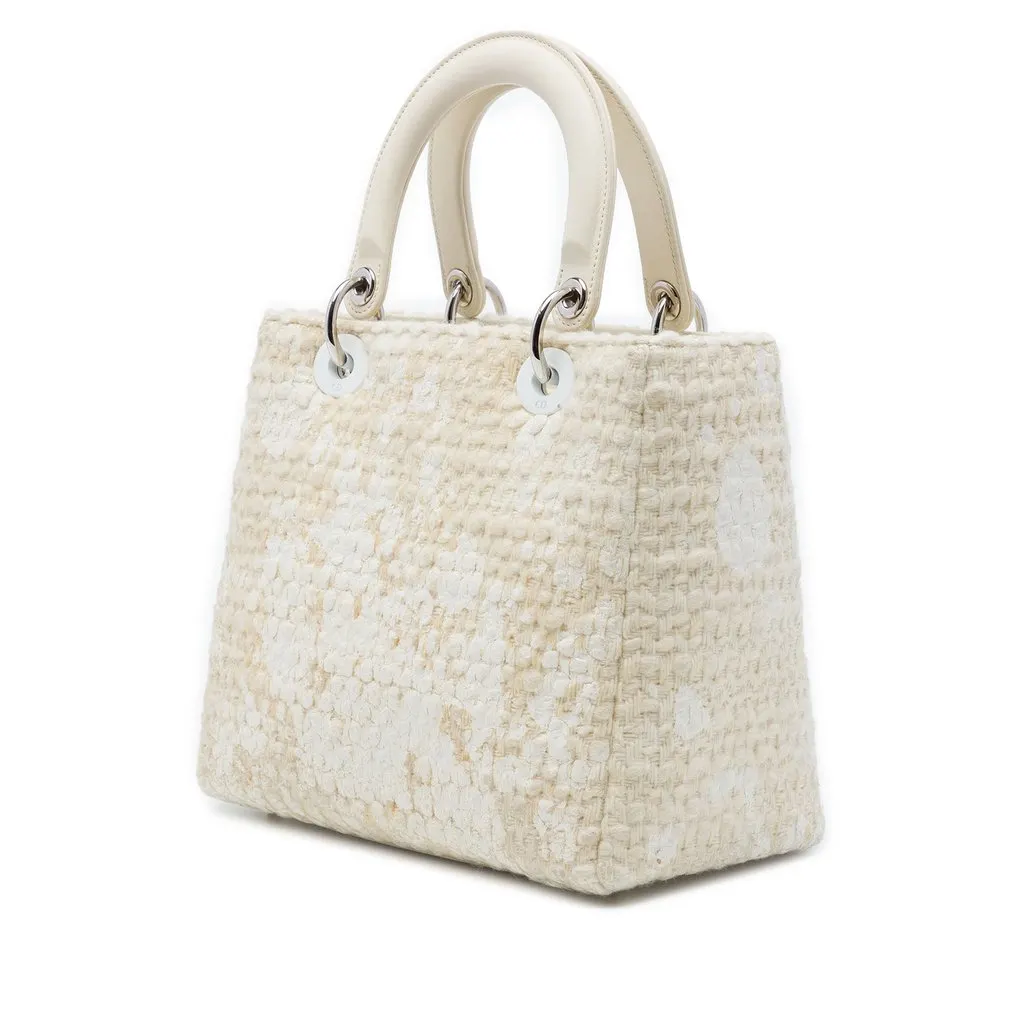 Dior Medium Tweed Pearl Lady Dior Brown Very good - Back View