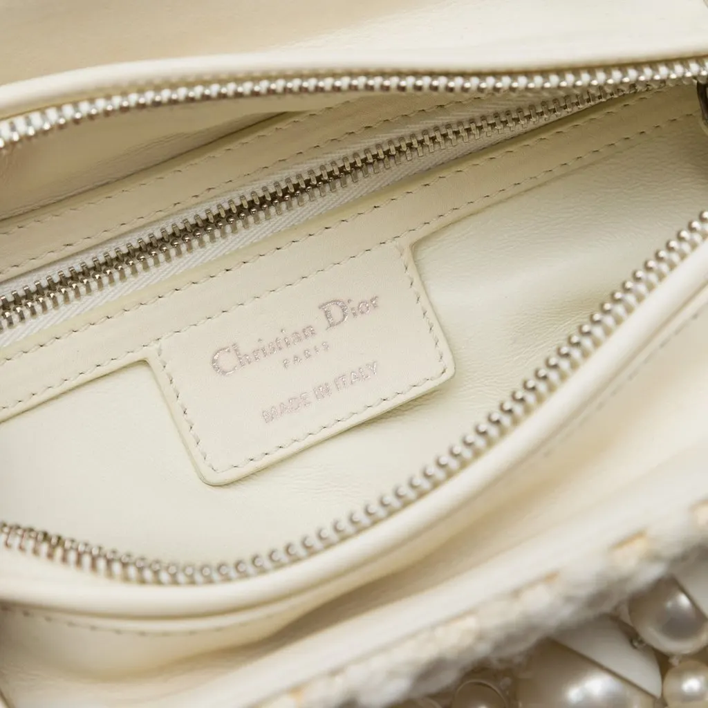 Dior Medium Tweed Pearl Lady Dior Brown Very good - Box View
