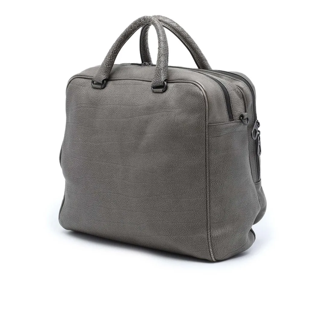 Bottega Veneta Grained Calfskin Intrecciato Business Bag MultiColor Leather Very good - Back View