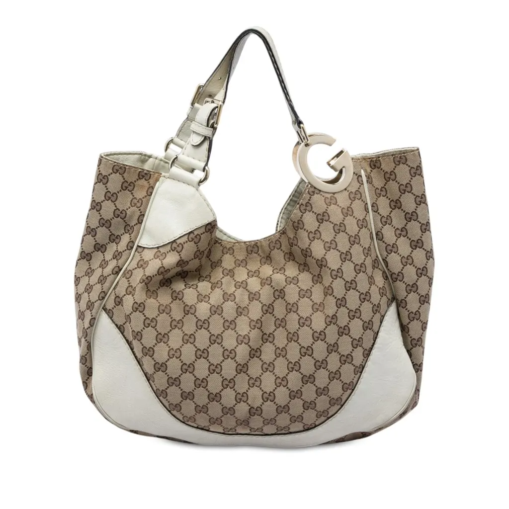 Gucci GG Canvas Charlotte Tote Beige Good - Front View
