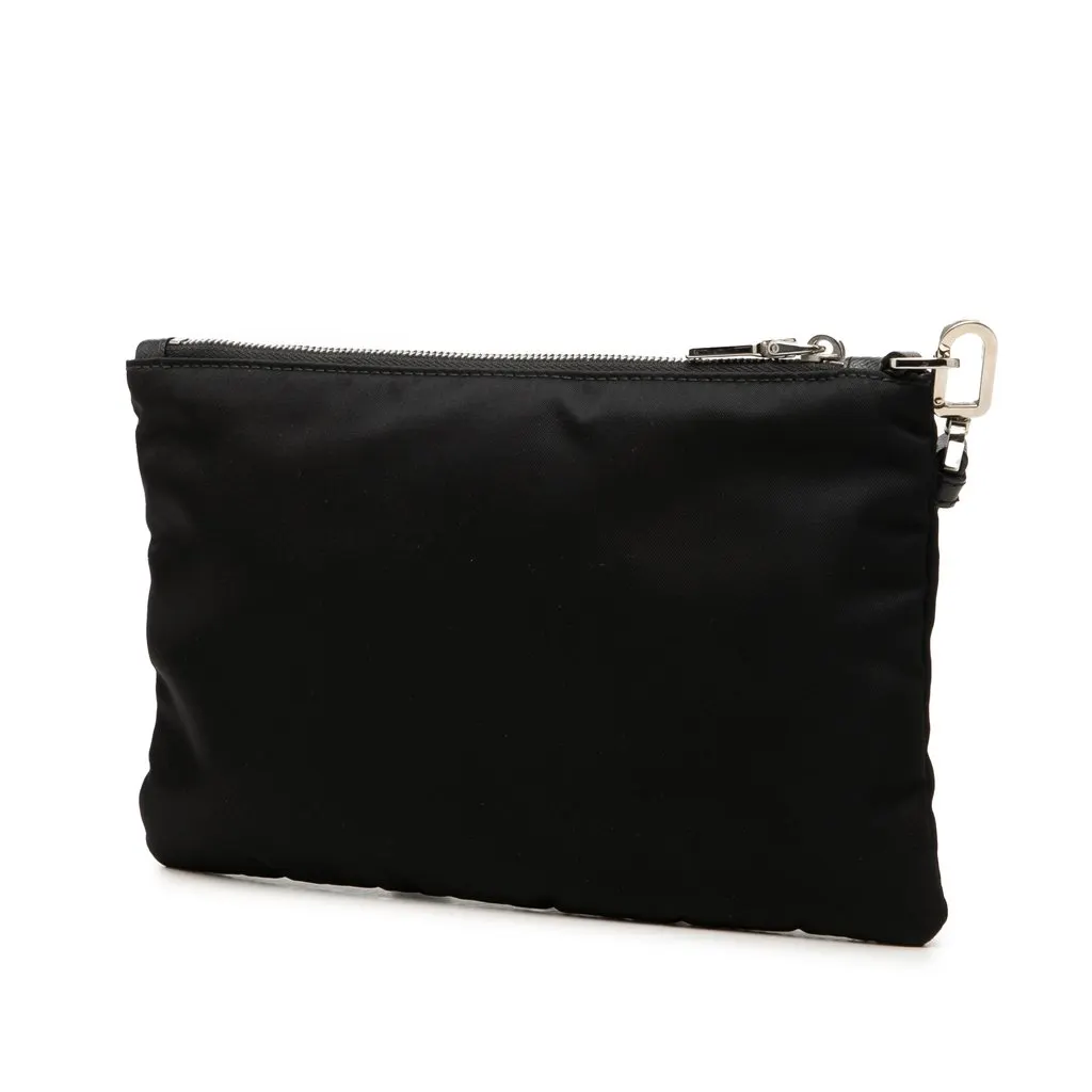 Prada Tessuto Wristlet Clutch Black Polyamide Very good - Back View