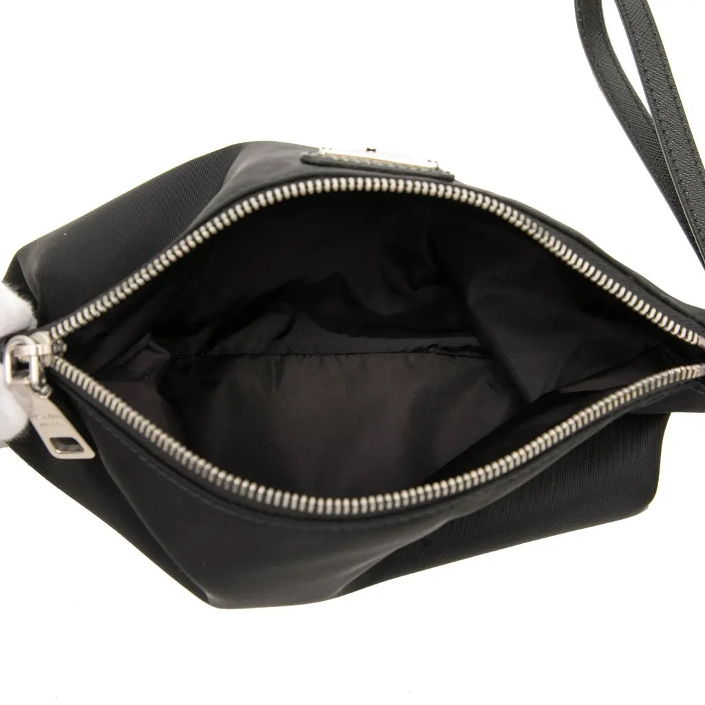 Prada Tessuto Wristlet Clutch Black Polyamide Very good - Model View