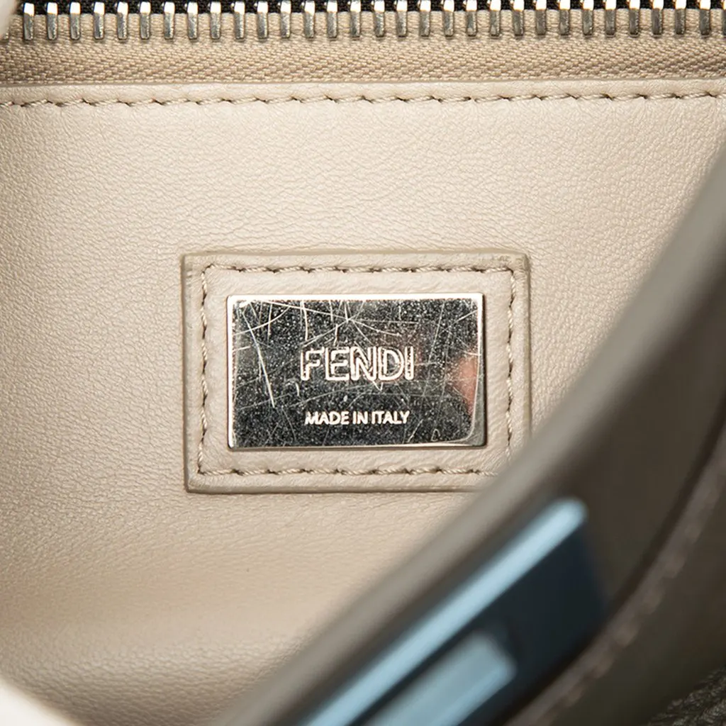 Fendi Medium Leather Peekaboo Iconic Satchel Grey Leather Good - Box View