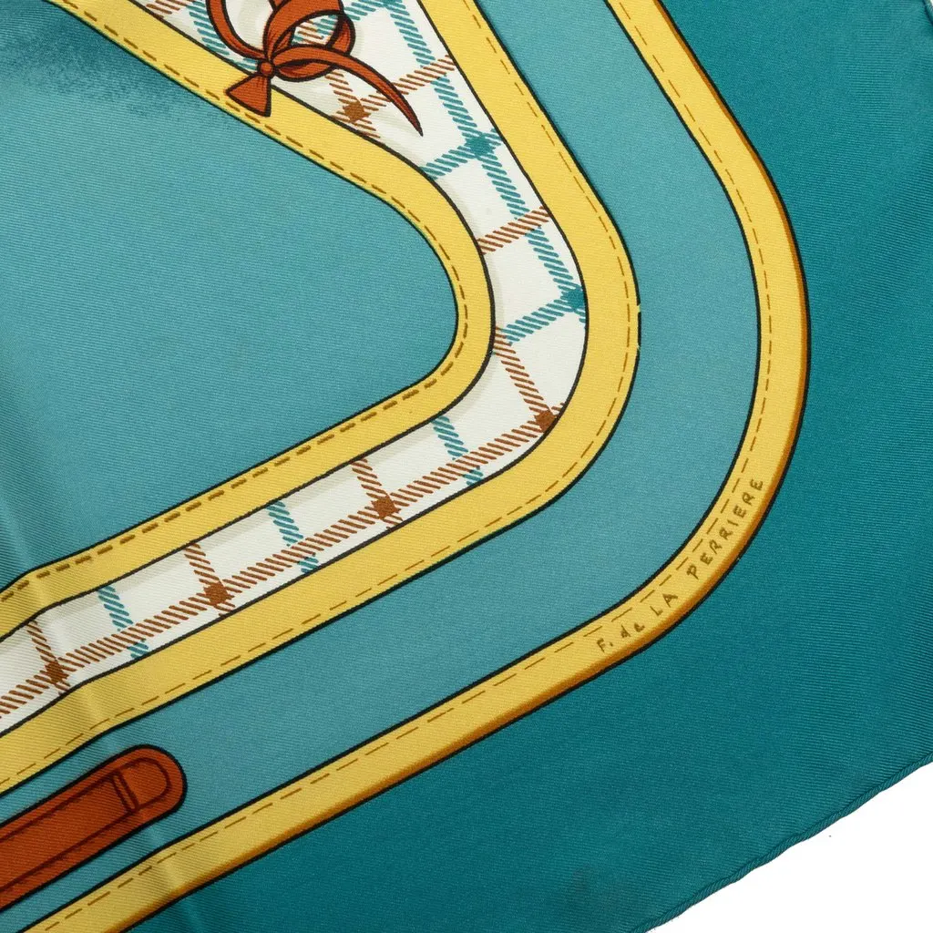 Hermès Camails Silk Scarf 90 Blue Very good - Box View
