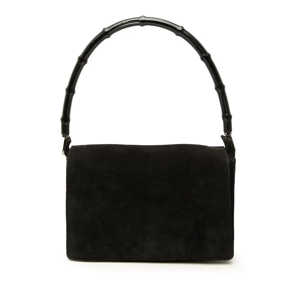 Gucci Suede Bamboo Handbag