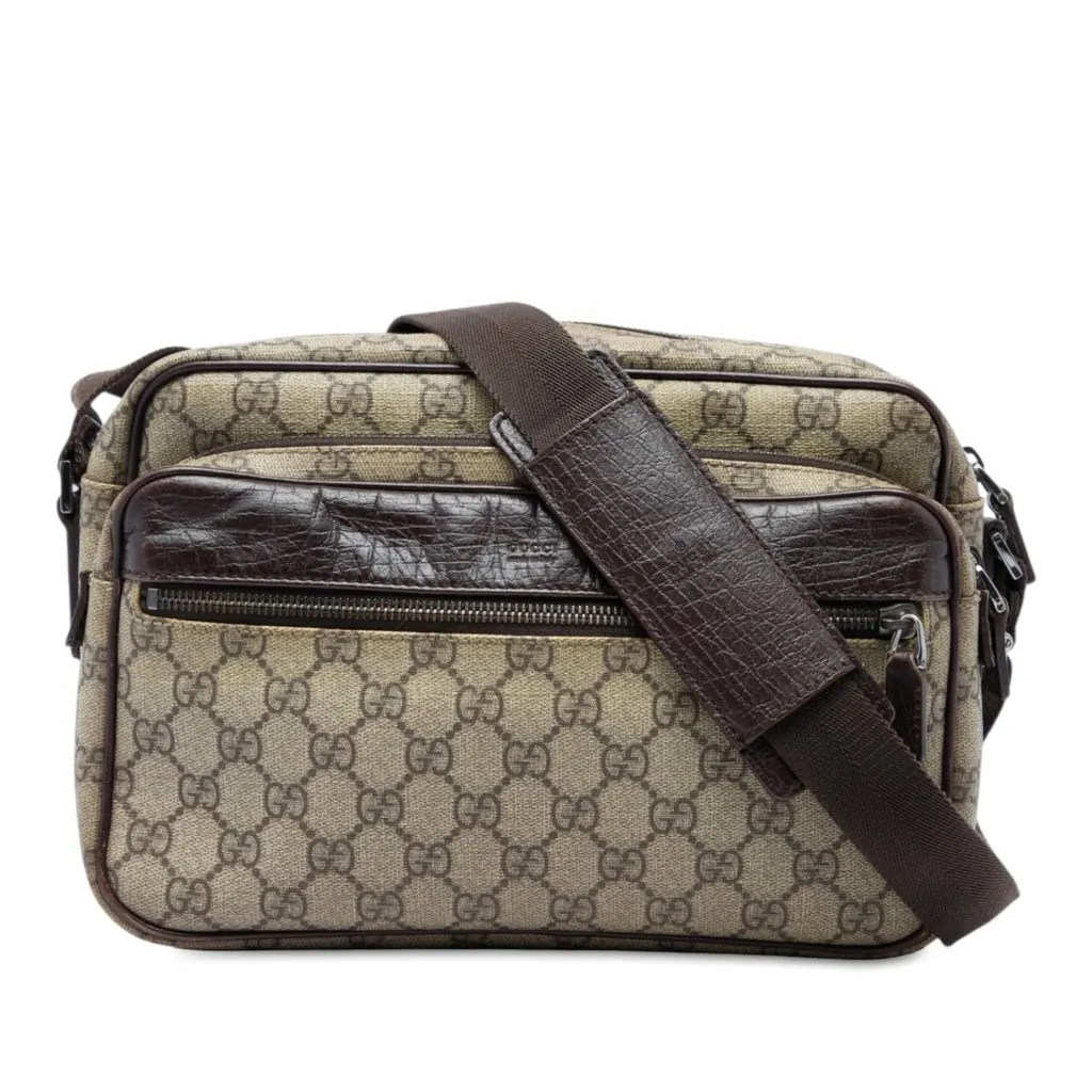 Gucci GG Supreme Crossbody Beige Canvas Very good - Front View