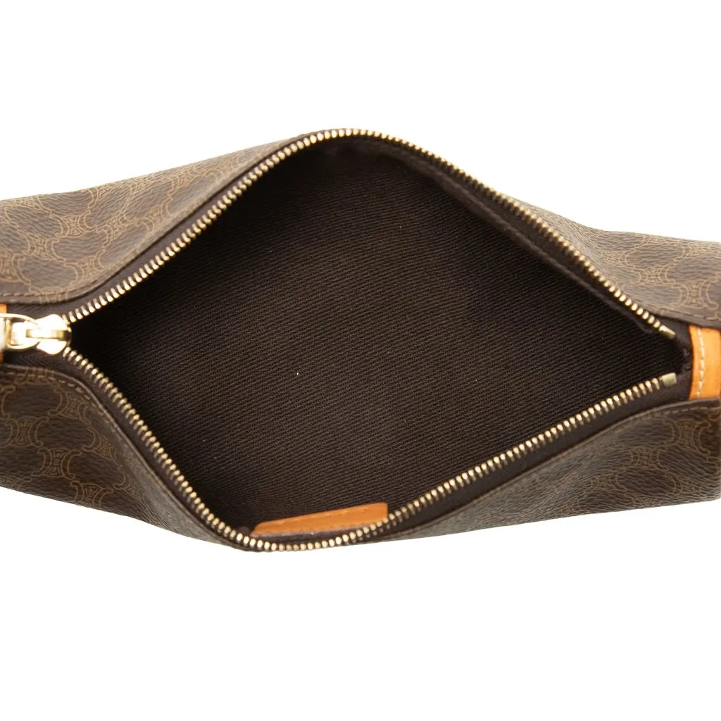 Celine Macadam Coated Canvas Pencil Case Brown Canvas Good - Model View