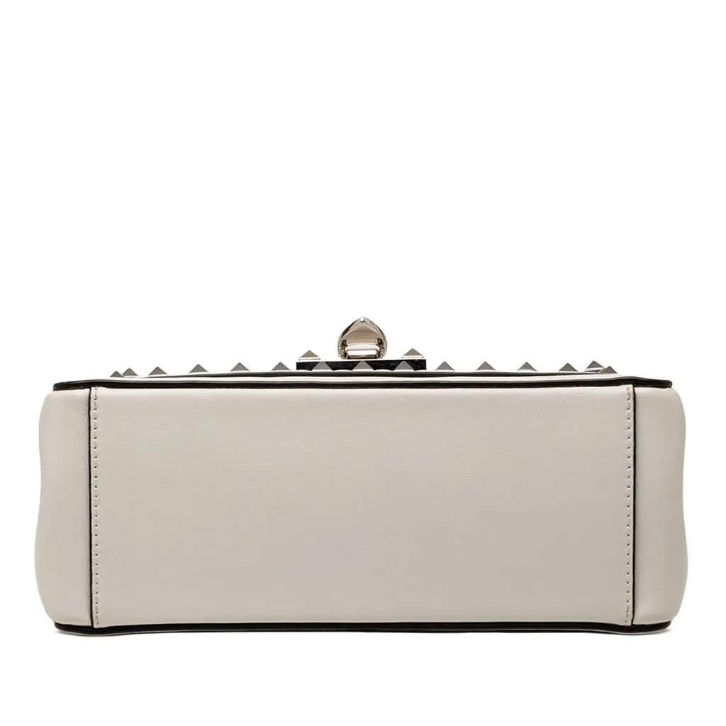 Valentino Leather Rockstud Flip Lock Crossbody Silver Leather Very good - Inside View