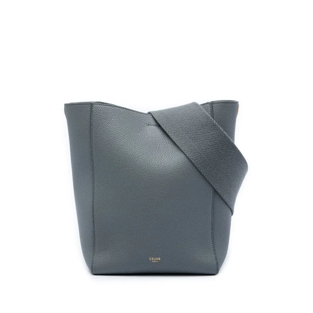 Celine Small Soft Grained Calfskin Seau Sangle Bucket Bag MultiColor Leather Good - Front View