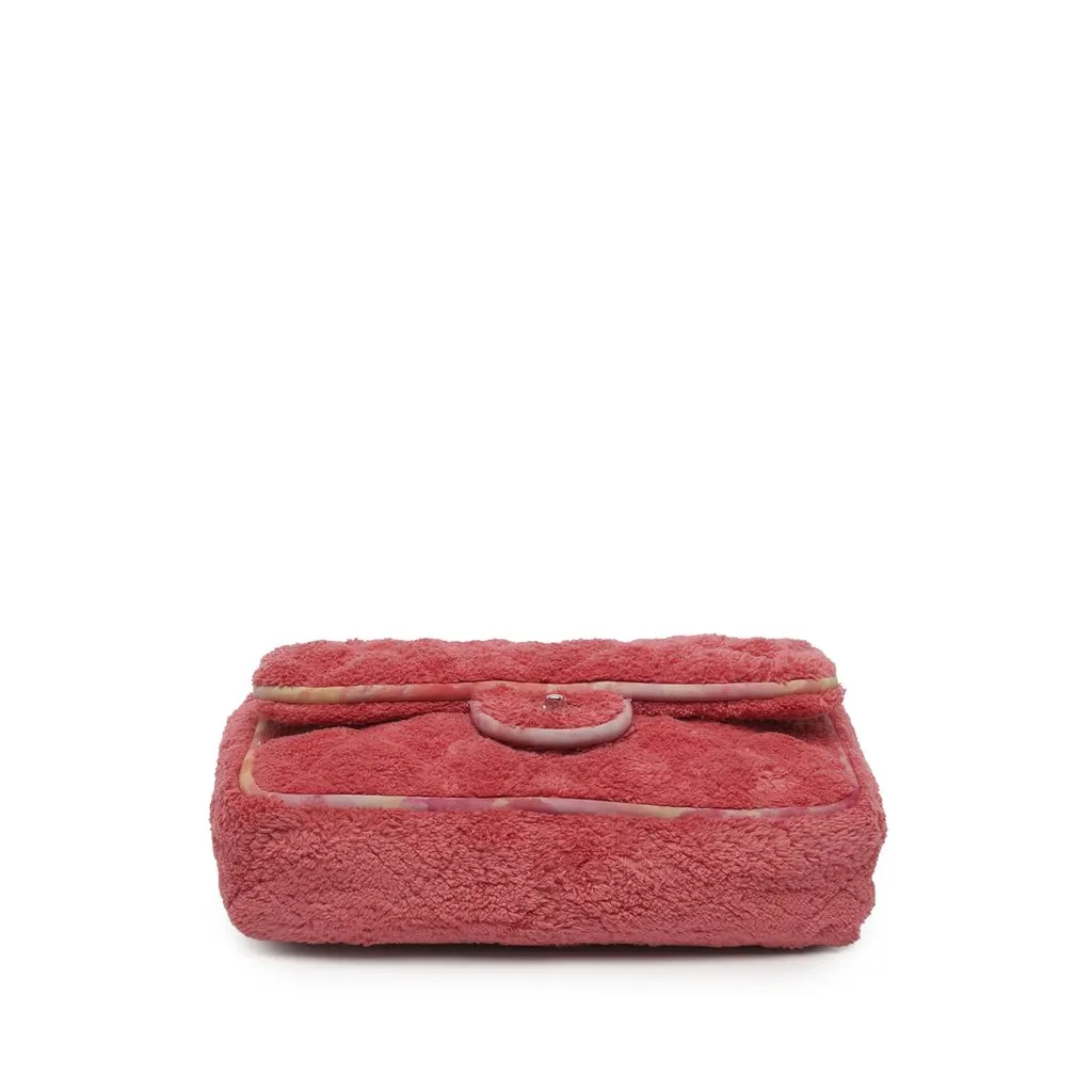 Chanel Jumbo Quilted Terry Cloth Ribbon Flap Pink Cotton Very good - Inside View
