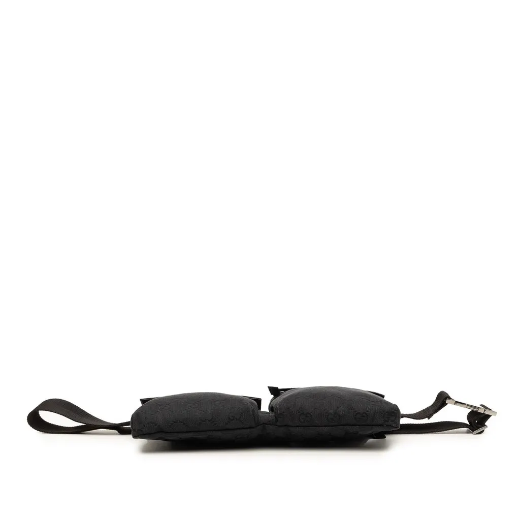 Gucci GG Canvas Double Pocket Belt Bag Black Very good - Inside View