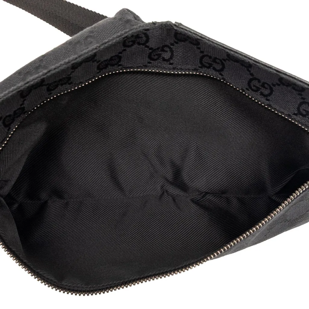 Gucci GG Canvas Double Pocket Belt Bag Black Very good - Model View