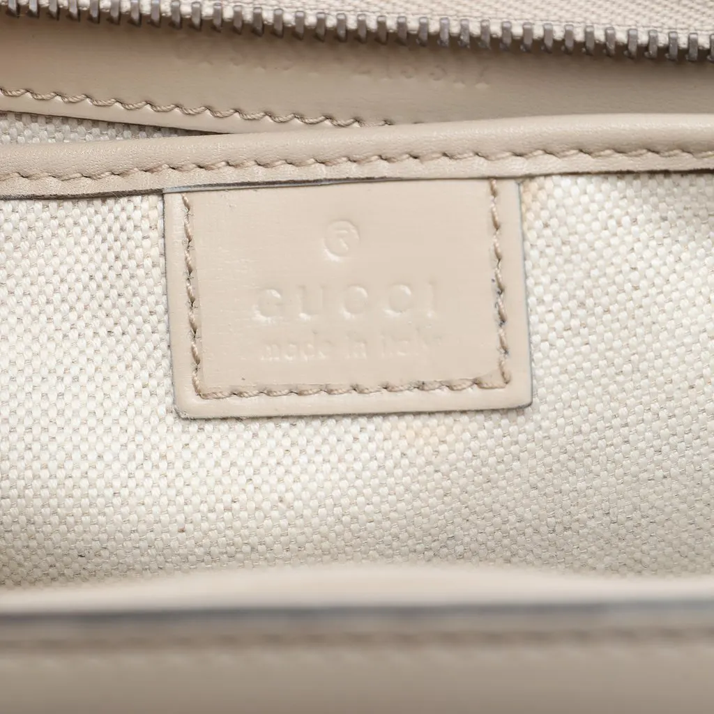 Gucci Small Calfskin Web Bamboo 1947 Top Handle Bag White Leather Very good - Box View