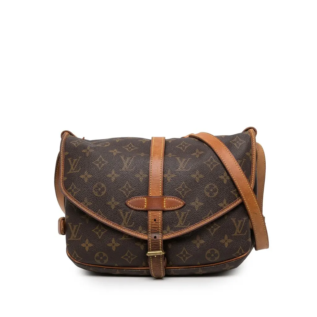 Louis Vuitton Monogram Saumur 30 Brown Canvas Good - Front View