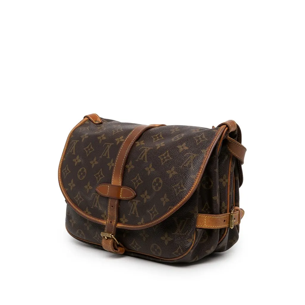 Louis Vuitton Monogram Saumur 30 Brown Canvas Good - Back View