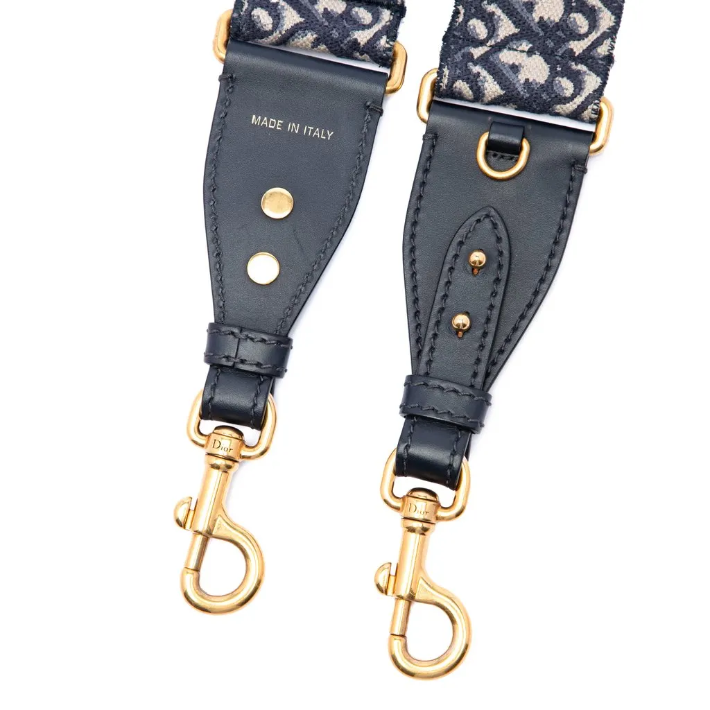 Dior Oblique Embroidered Canvas Bag Strap Blue Very good - Inside View