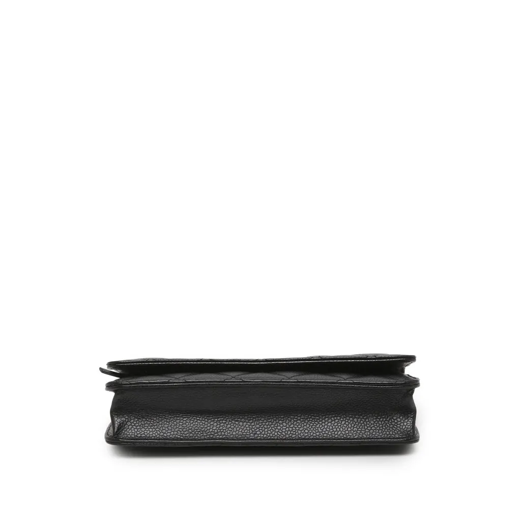 Chanel CC Quilted Caviar Wallet on Chain Black Leather Very good - Inside View