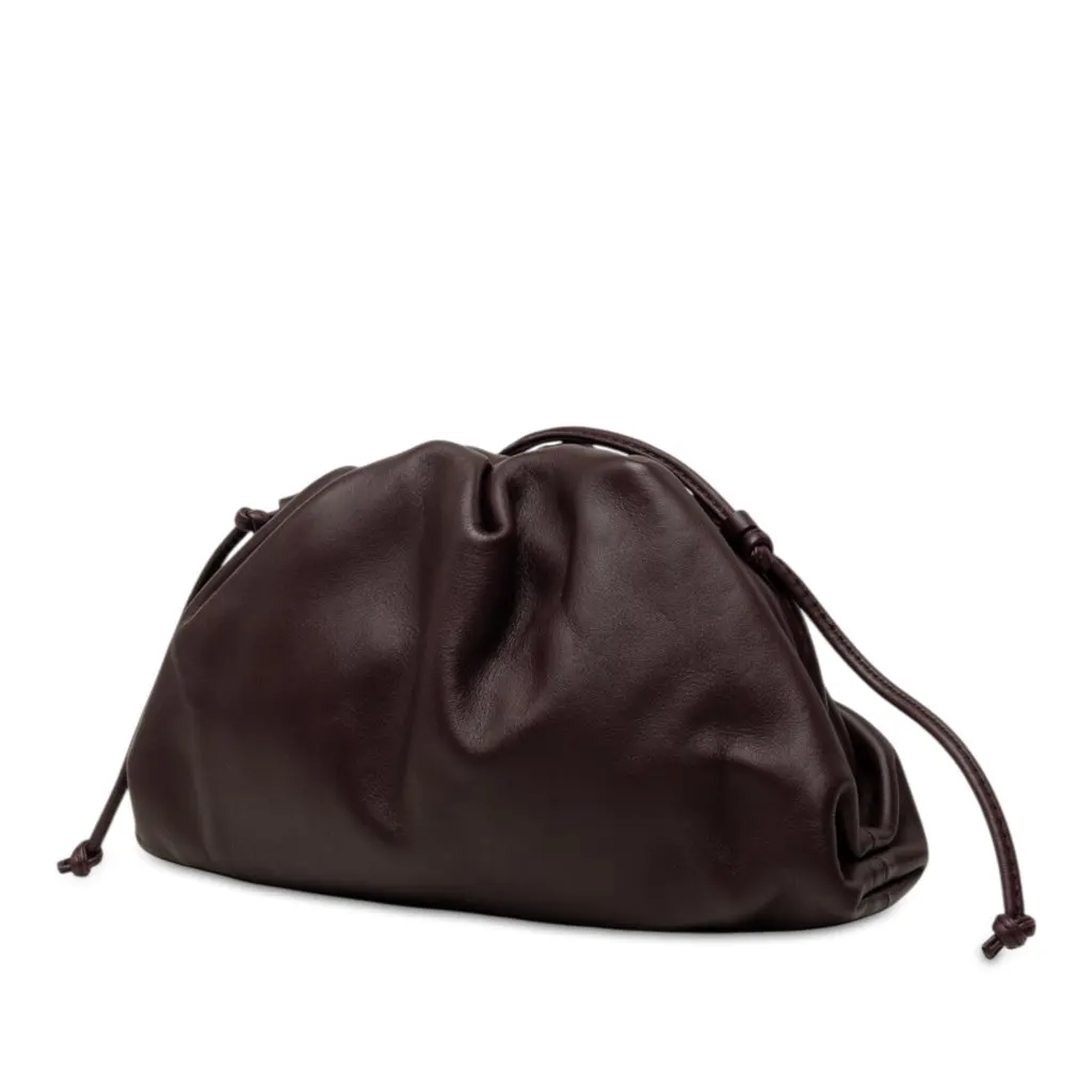 Bottega Veneta Lambskin The Mini Pouch Crossbody Purple Leather Very good - Back View