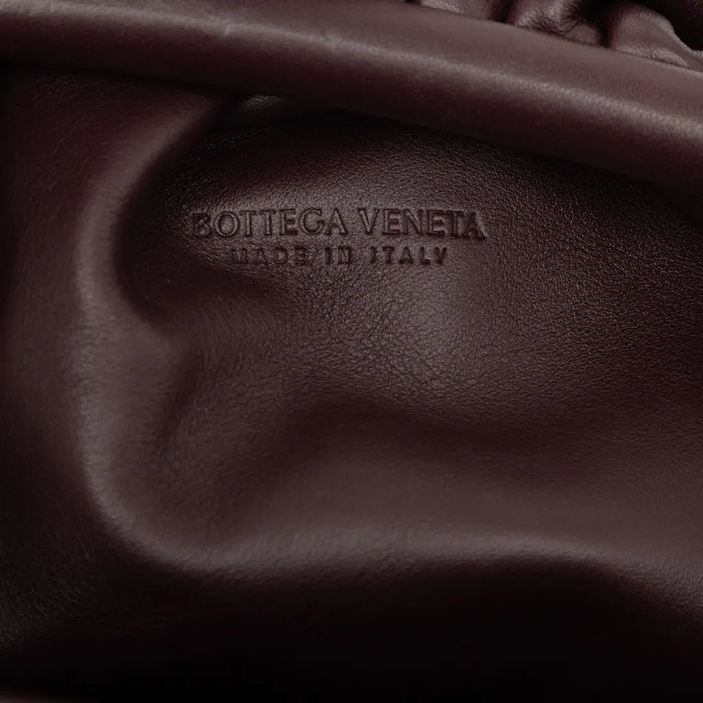 Bottega Veneta Lambskin The Mini Pouch Crossbody Purple Leather Very good - Box View