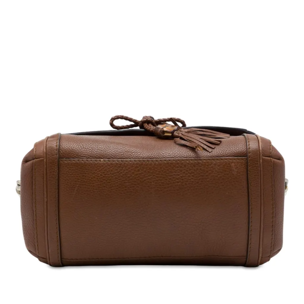 Gucci Calfskin Bella Flap Satchel Brown Leather Very good - Inside View