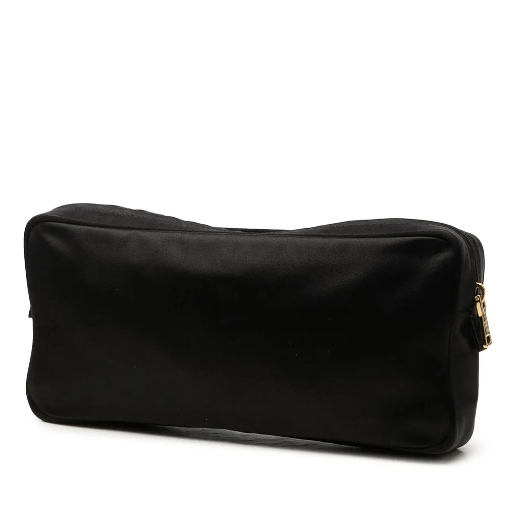 Prada Satin Multi Zip Pouch Black Very good - Back View