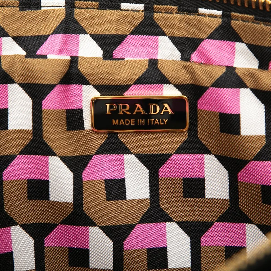 Prada Satin Multi Zip Pouch Black Very good - Box View