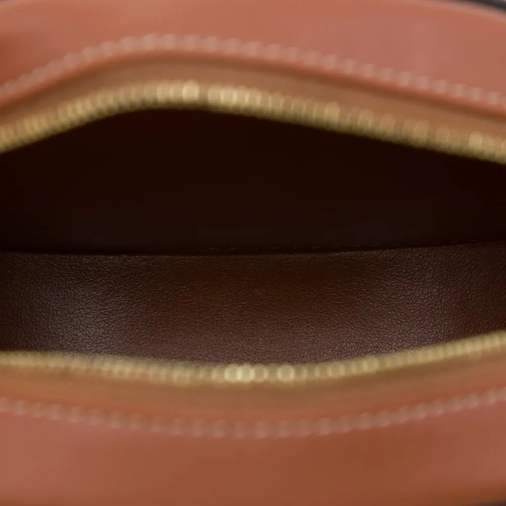 Celine Small Calfskin Cuir Triomphe Oval Crossbody Brown Leather Very good - Model View