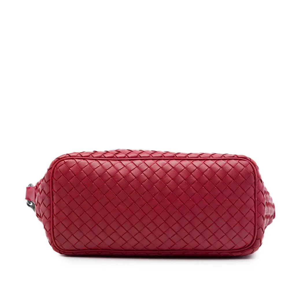 Bottega Veneta Nappa Intrecciato Shoulder Bag Red Leather Very good - Inside View