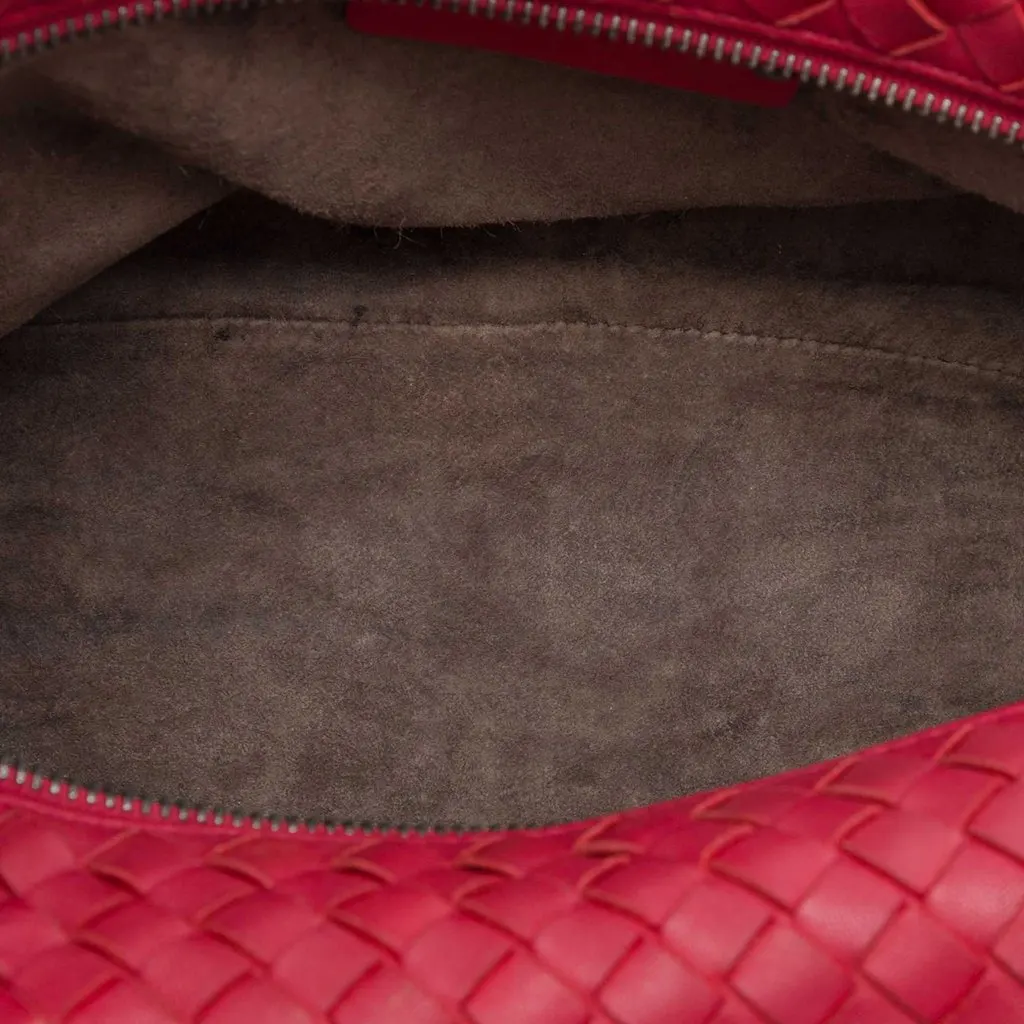 Bottega Veneta Nappa Intrecciato Shoulder Bag Red Leather Very good - Model View