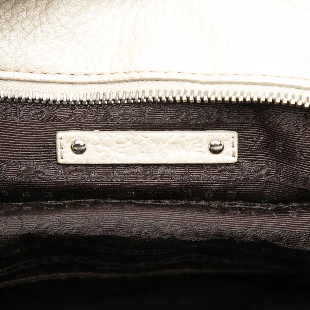 Celine Metallic Grained Calfskin Bittersweet Hobo White Leather Good - Box View