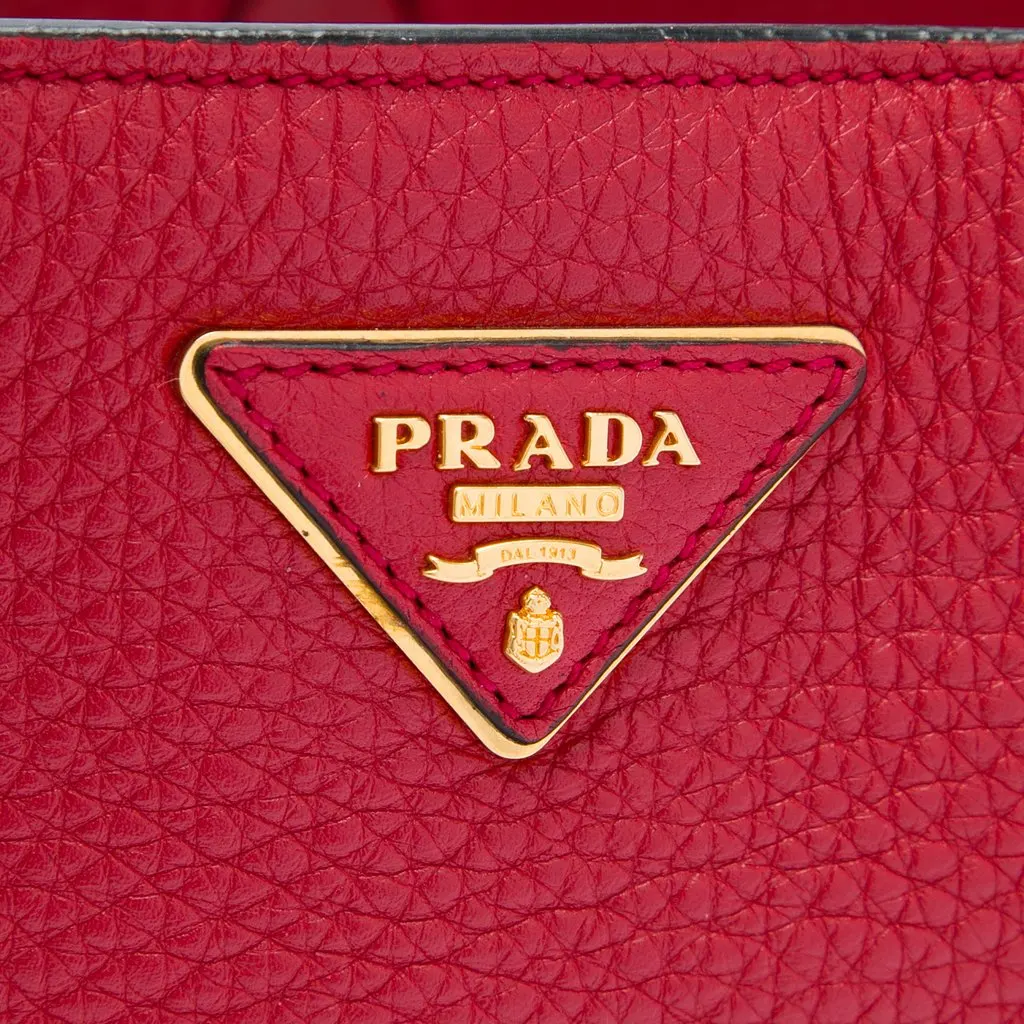 Prada Vitello Daino Tote Red Leather Very good - Box View
