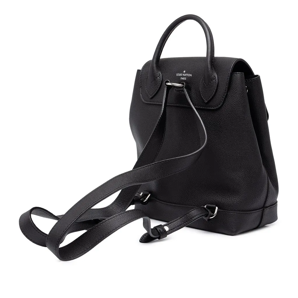Louis Vuitton Taurillon Lockme Backpack Black Leather Good - Back View