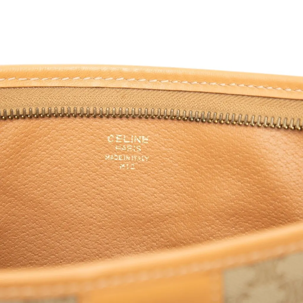 Celine Macadam Coated Canvas Clutch Beige Canvas Very good - Box View