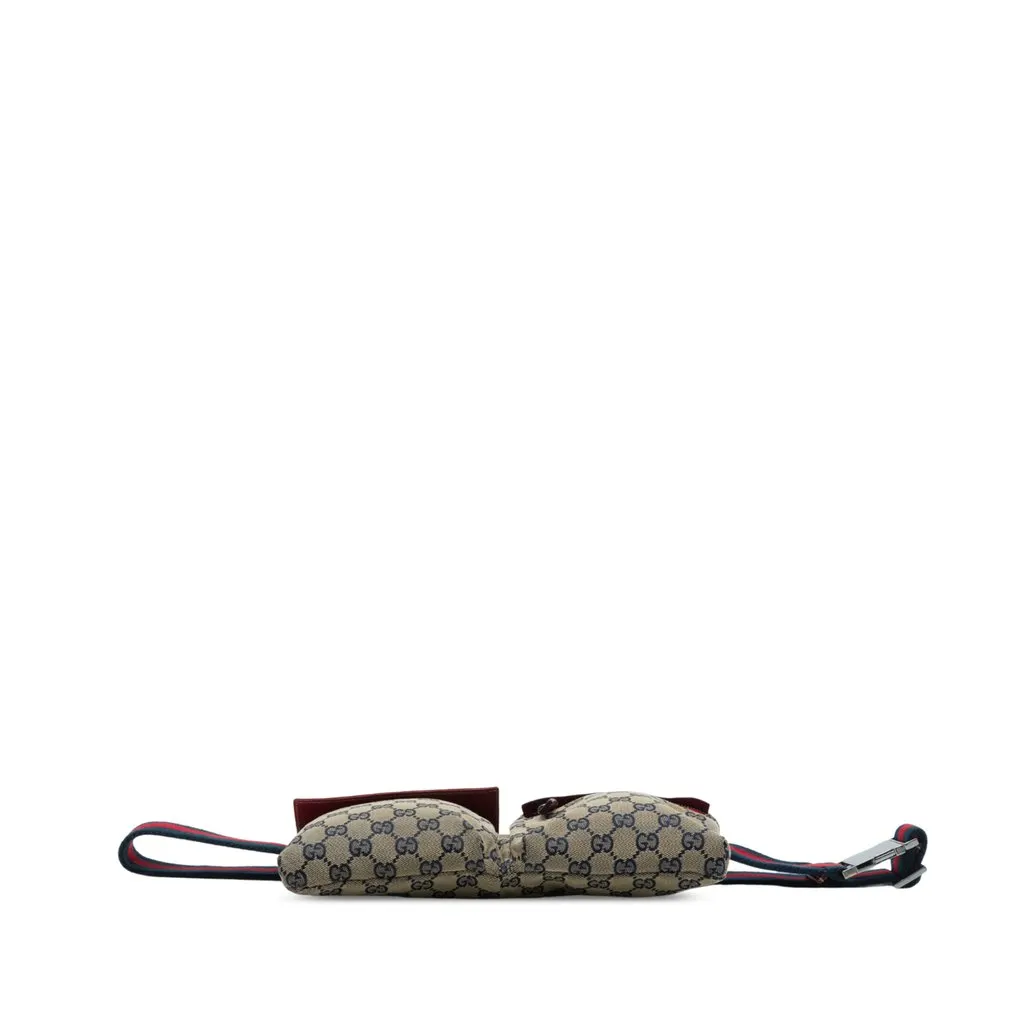 Gucci GG Canvas Web Double Pocket Belt Bag Beige Very good - Inside View