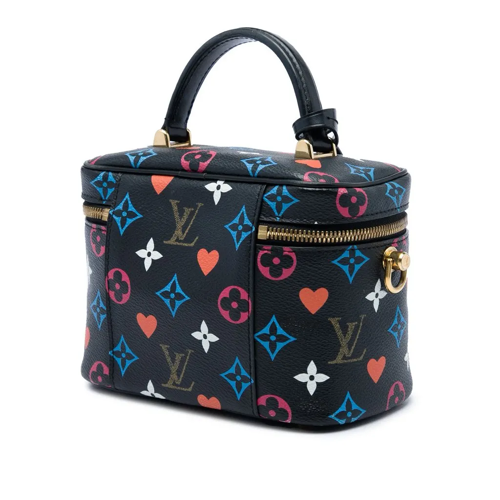 Louis Vuitton Monogram Game On Vanity Case PM Black Very good - Back View