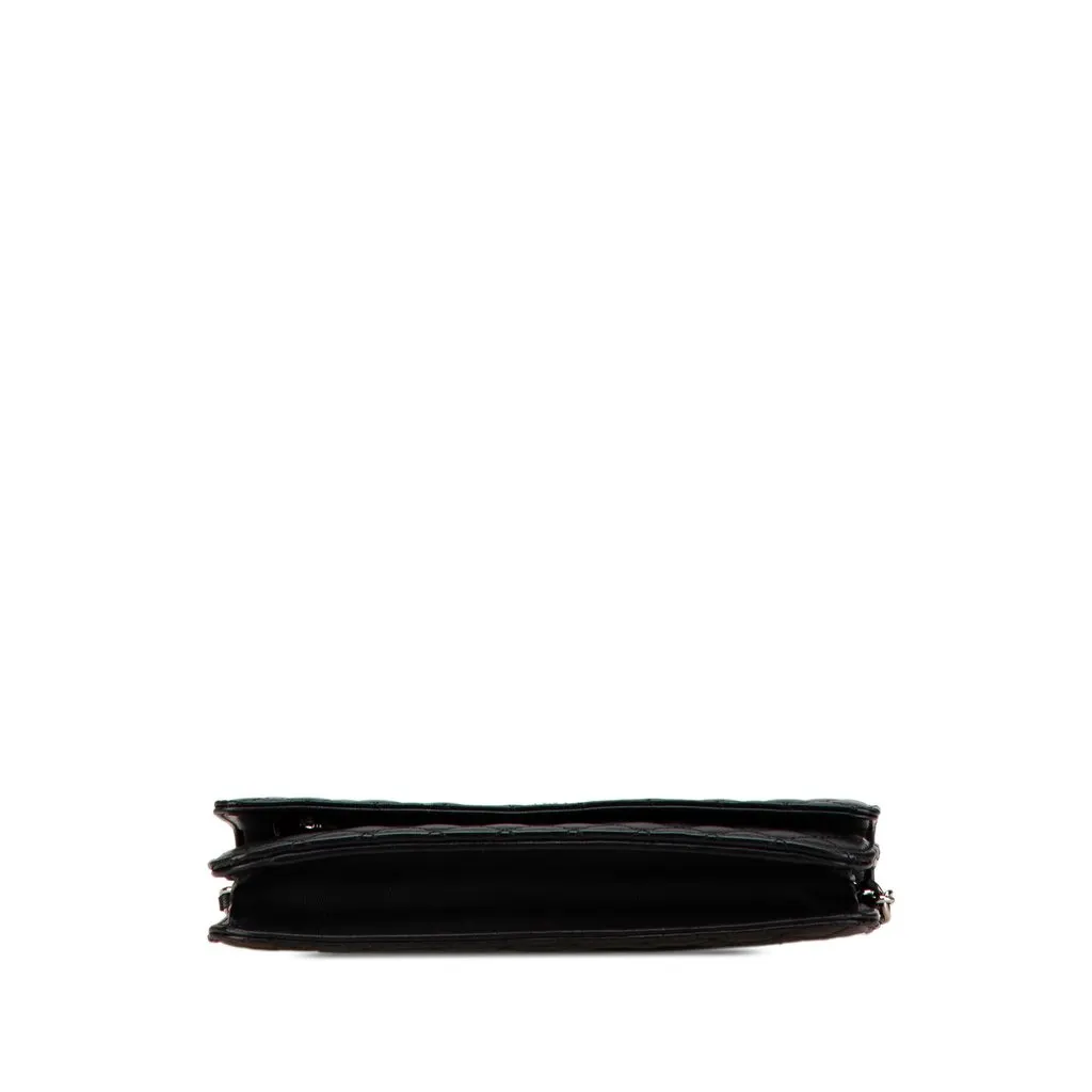 Chanel CC Microquilted Lambskin Wallet On Chain Black Leather Very good - Inside View