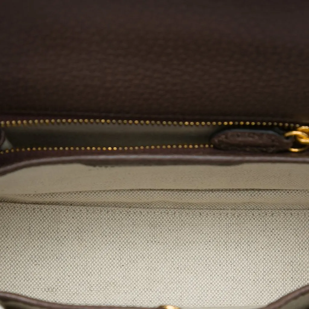 Gucci Small Jumbo GG Canvas Web Bamboo 1947 Top Handle Bag Beige Canvas Good - Model View