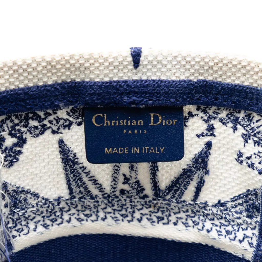 Dior Canvas Embroidered Reve d Infini D Bubble Bucket Bag Blue Good - Box View