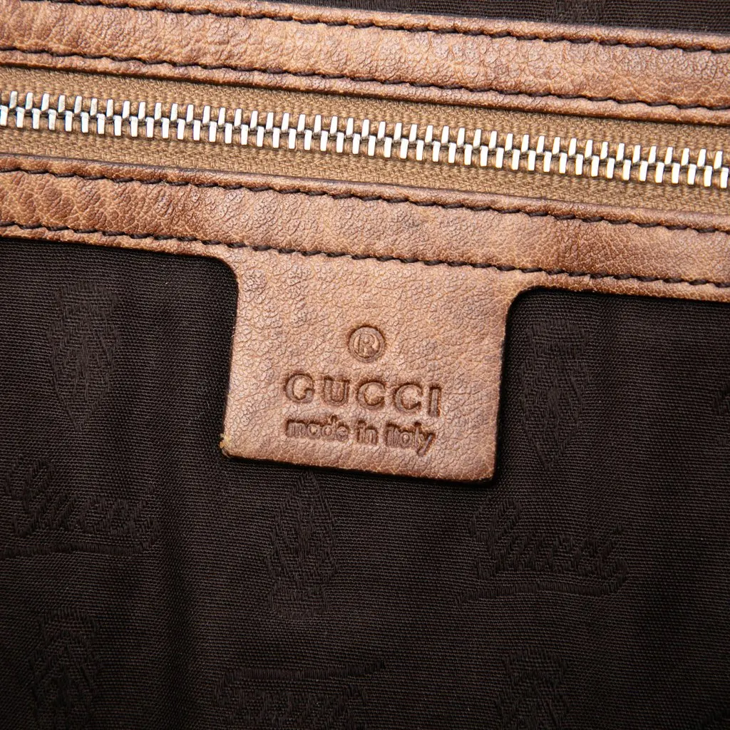 Gucci Medium Guccissima Trimmed Calfskin Bamboo Libeccio Tote Brown Leather Good - Box View