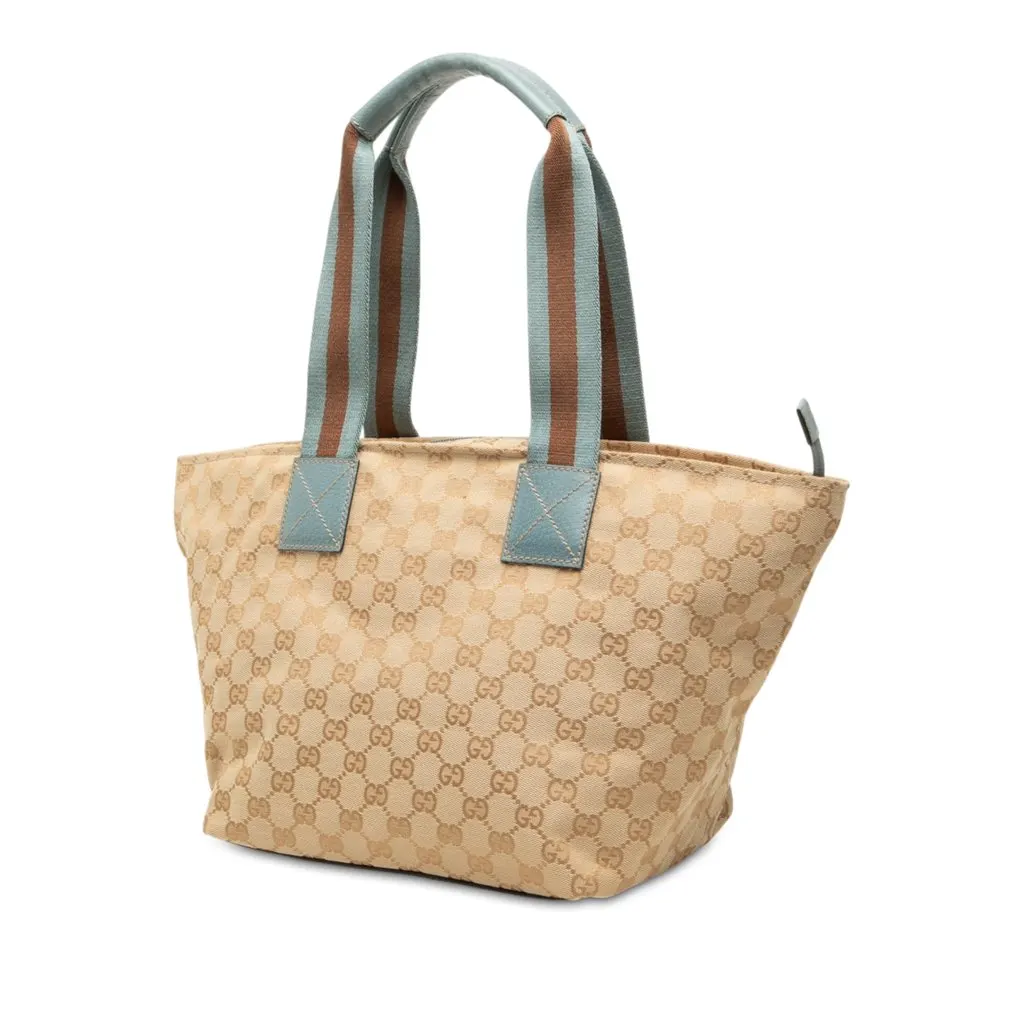 Gucci GG Canvas Web Tote Beige Canvas Very good - Back View