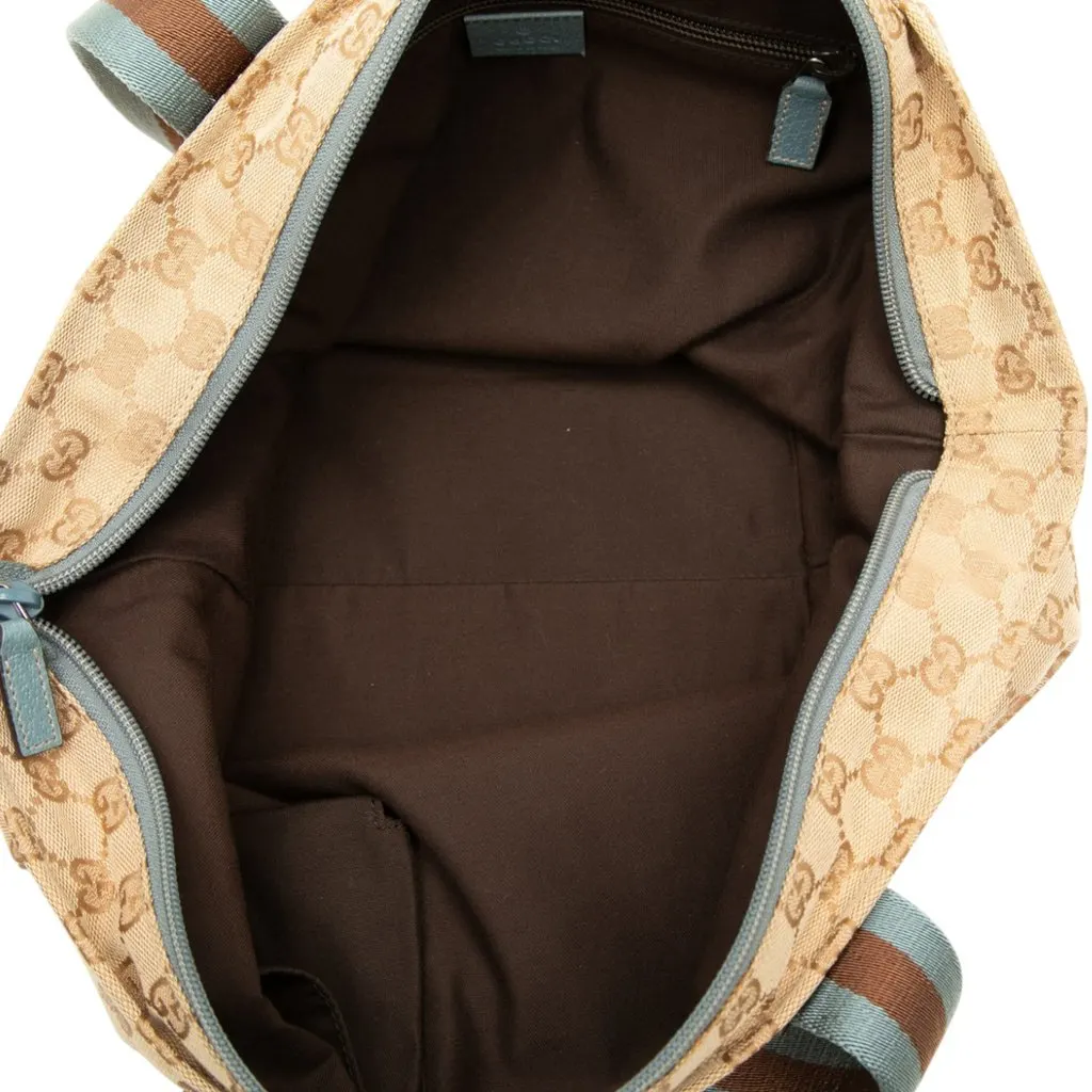 Gucci GG Canvas Web Tote Beige Canvas Very good - Model View