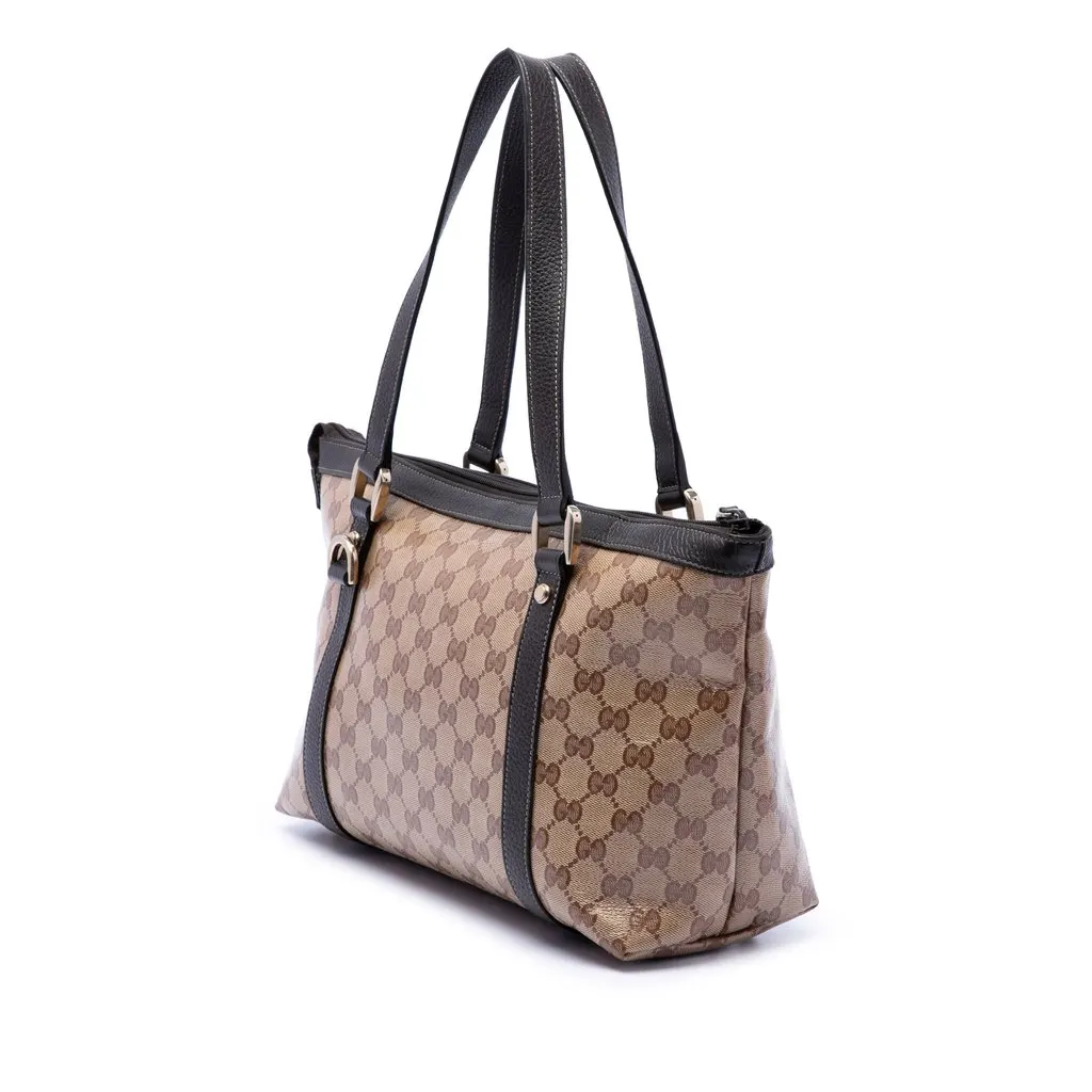 Gucci GG Crystal Abbey D Ring Tote Beige Very good - Back View
