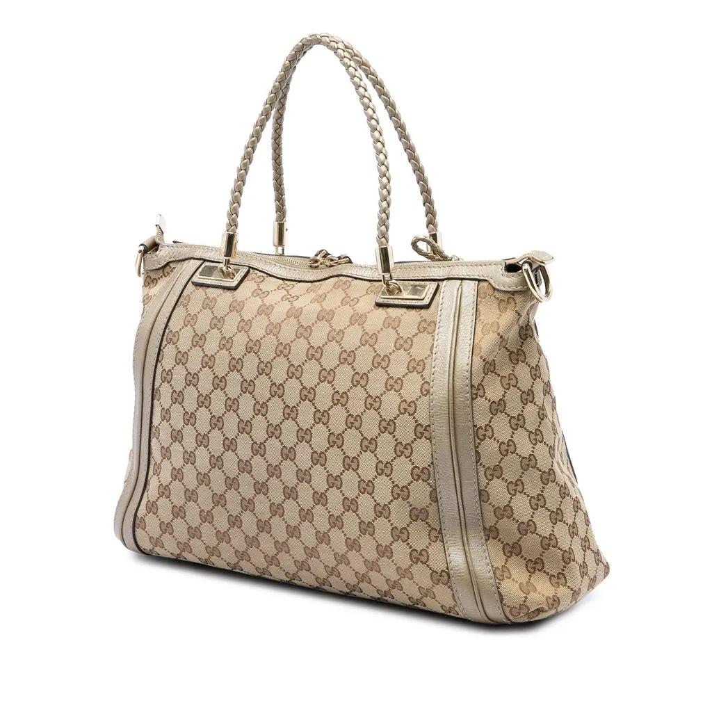 Gucci GG Canvas Bella Satchel Beige Very good - Back View