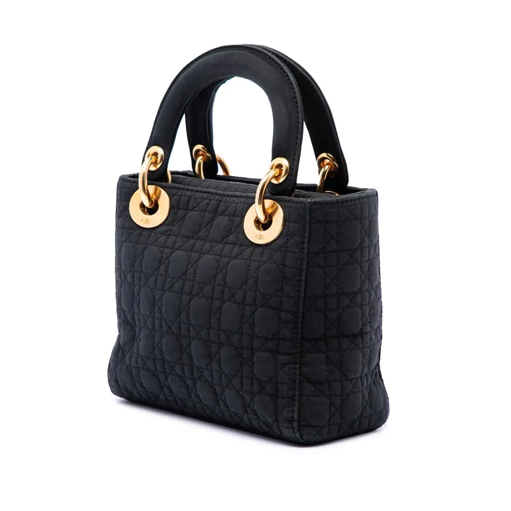 Dior Mini Nylon Microcannage Lady Dior Black Polyamide Very good - Back View