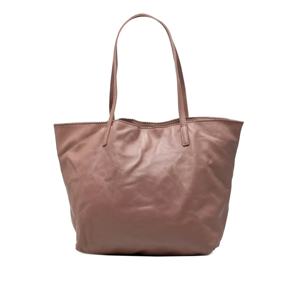 Loewe Leather Anagram Tote Pink Leather Good - Front View