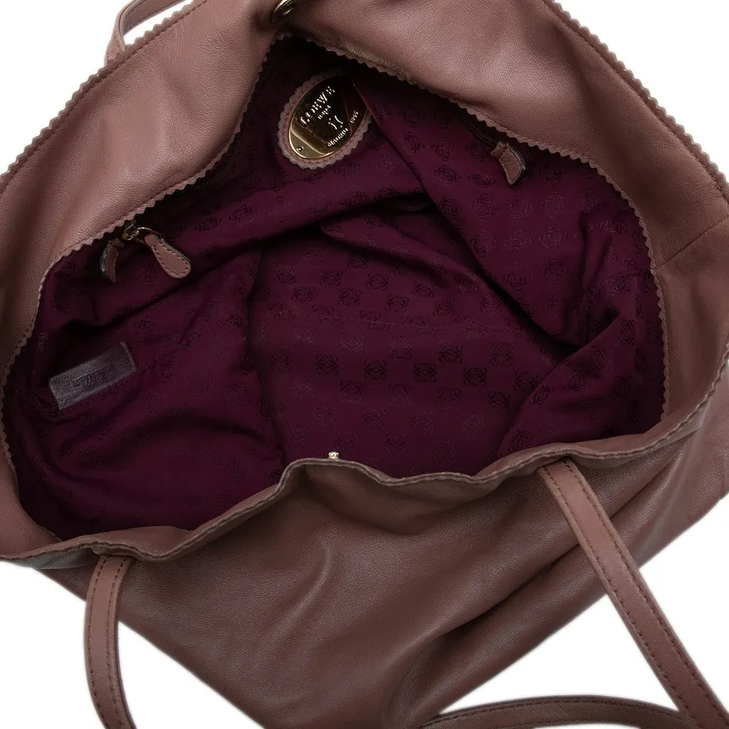 Loewe Leather Anagram Tote Pink Leather Good - Model View