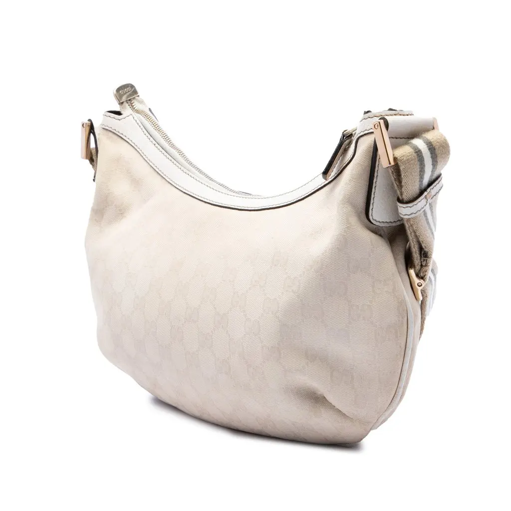 Gucci GG Canvas Web Crossbody Beige Canvas Very good - Back View