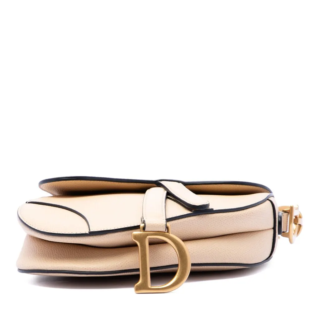 Dior Mini Grained Calfskin Saddle Bag Beige Leather Very good - Inside View