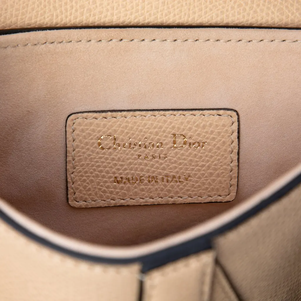 Dior Mini Grained Calfskin Saddle Bag Beige Leather Very good - Box View
