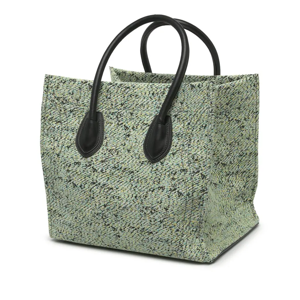 Celine Medium Tweed Phantom Luggage Tote Green Tweed Very good - Back View